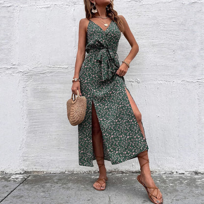 Bohemian Floral Cristina Gore Summer Strap Dress