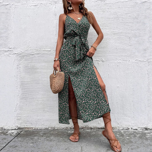 Bohemian Floral Cristina Gore Summer Strap Dress