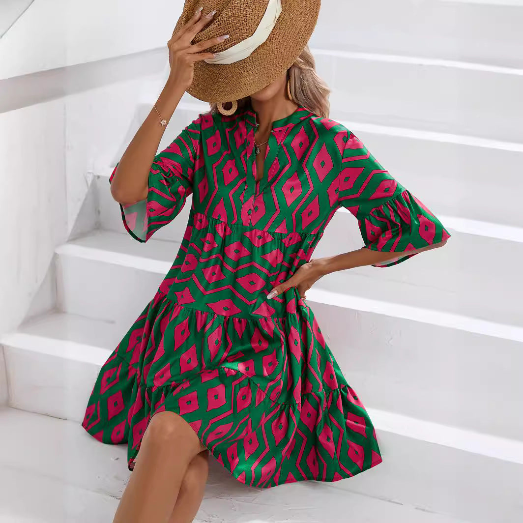 Rochie de vară cu decolteu în V, în stil boho, de Cristina Gore