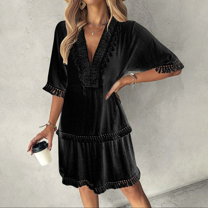 Rochie elegantă de vară cu decolteu în V de la Cristina Gore