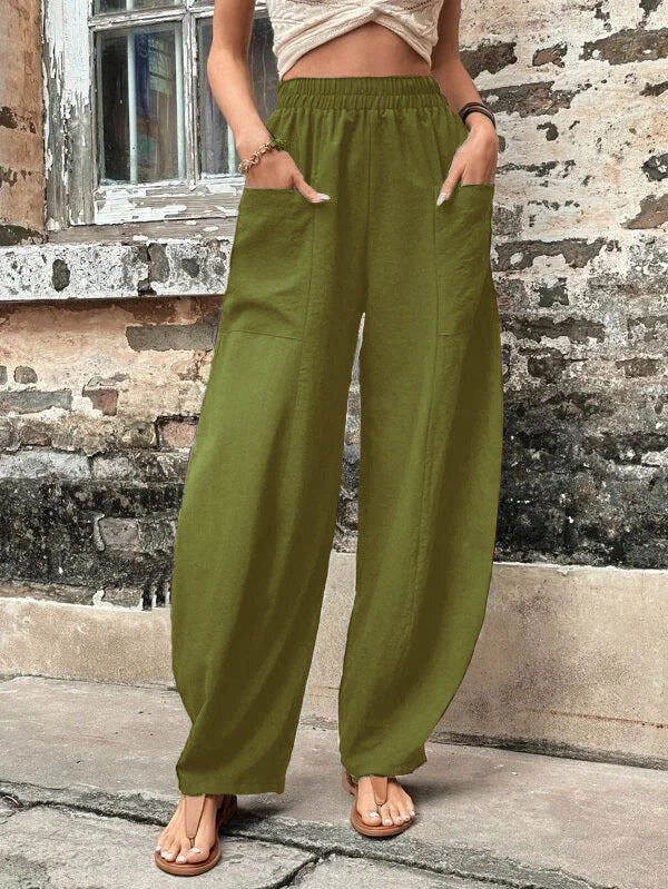 Pantaloni harem relaxați cu buzunare de la Cristina Gore