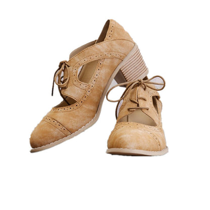 Pantofi retro cu șireturi Cristina - Stil vintage ajurat