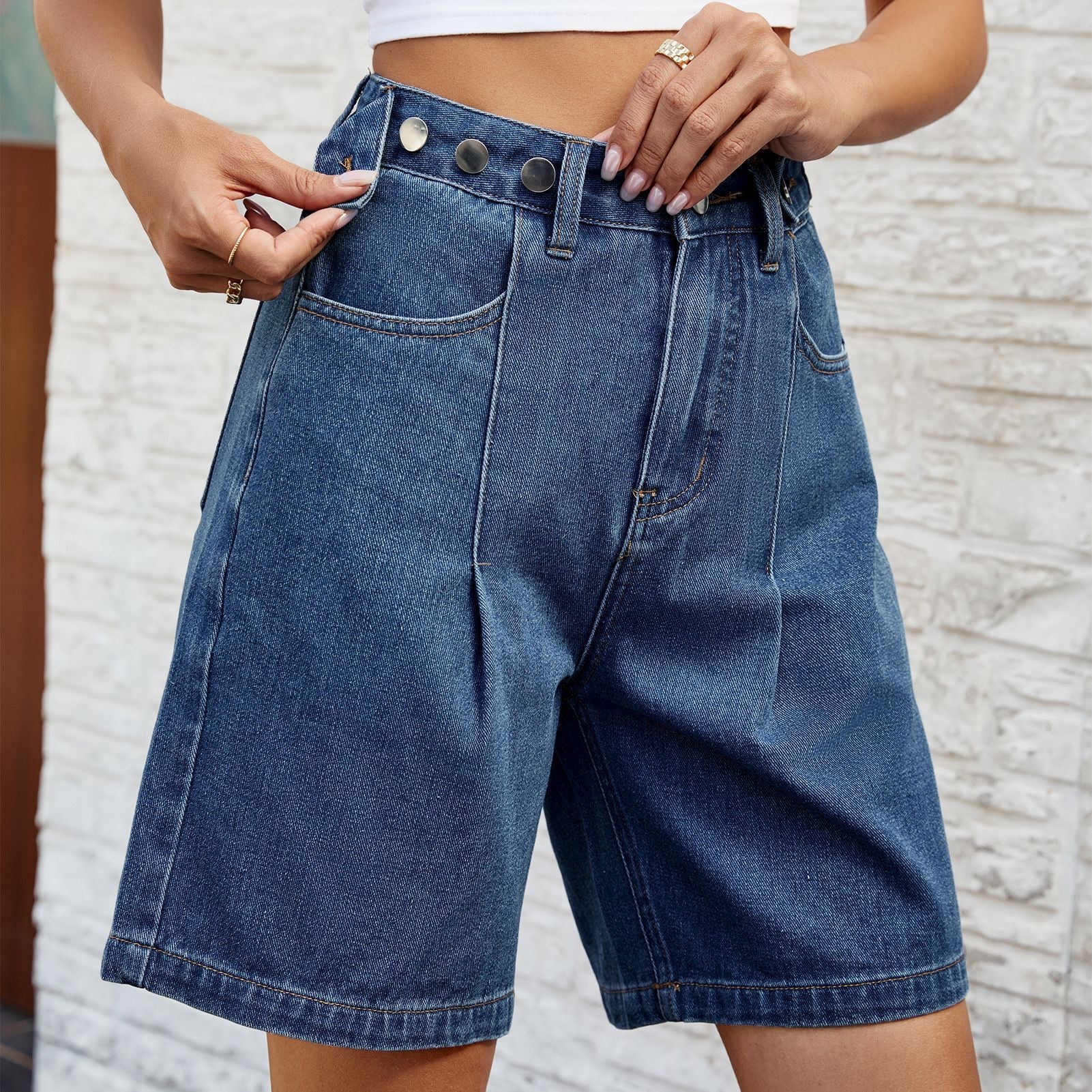 Adjustable Waist Denim Shorts Cristina Gore Women’s