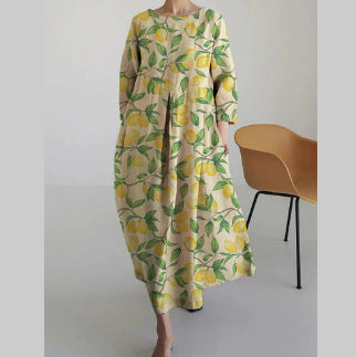 Rochie Cristina cu imprimeu floral - croială trapezoidală artistică