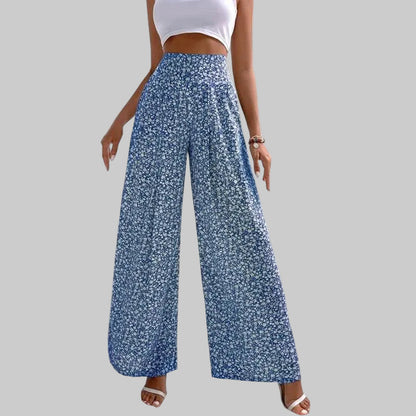 Pantaloni casual cu imprimeu floral și picior larg Cristina Gore