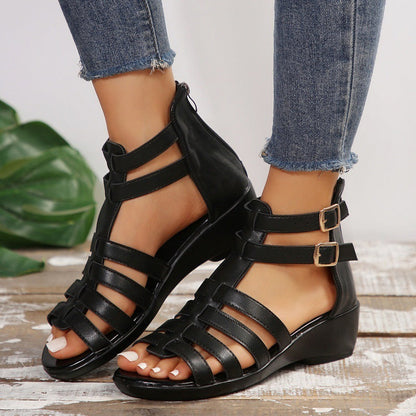 Chic Hollow-Out Wedge Sandals by Cristina Gore