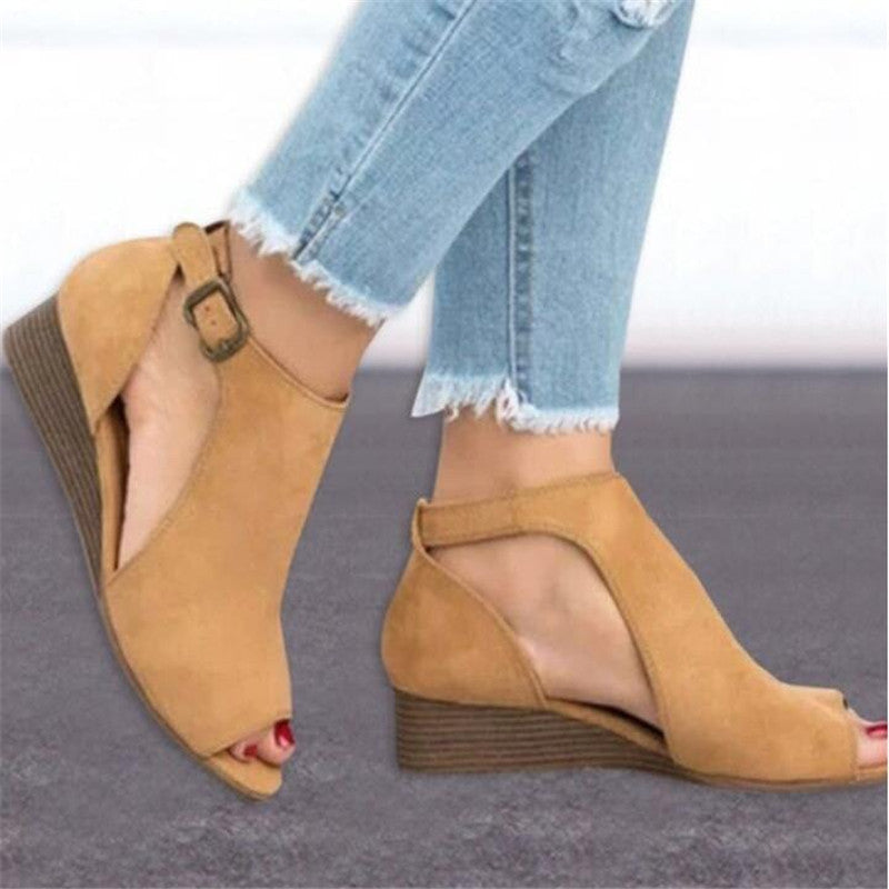 Sandale cu platformă romană Cristina - Bareta la gleznă cu cataramă