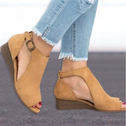 Sandale cu platformă romană Cristina - Bareta la gleznă cu cataramă