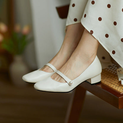 Pantofi cu toc gros Mary Jane vintage de Cristina Gore