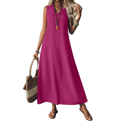 Rochie elegantă fără mâneci din cânepă Cristina Gore