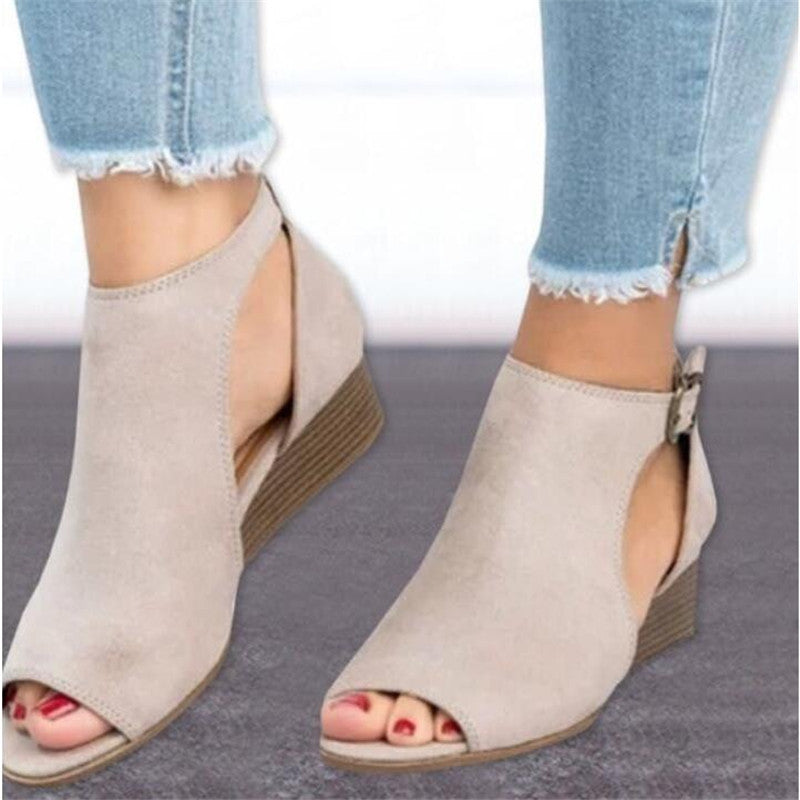 Sandale cu platformă romană Cristina - Bareta la gleznă cu cataramă