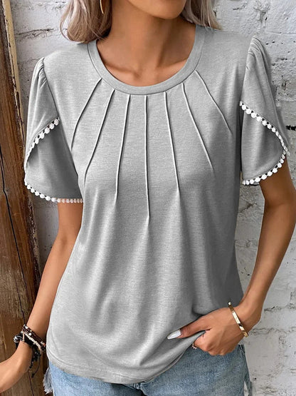 Tricou elegant de vară cu mânecă tip lalea Cristina Gore
