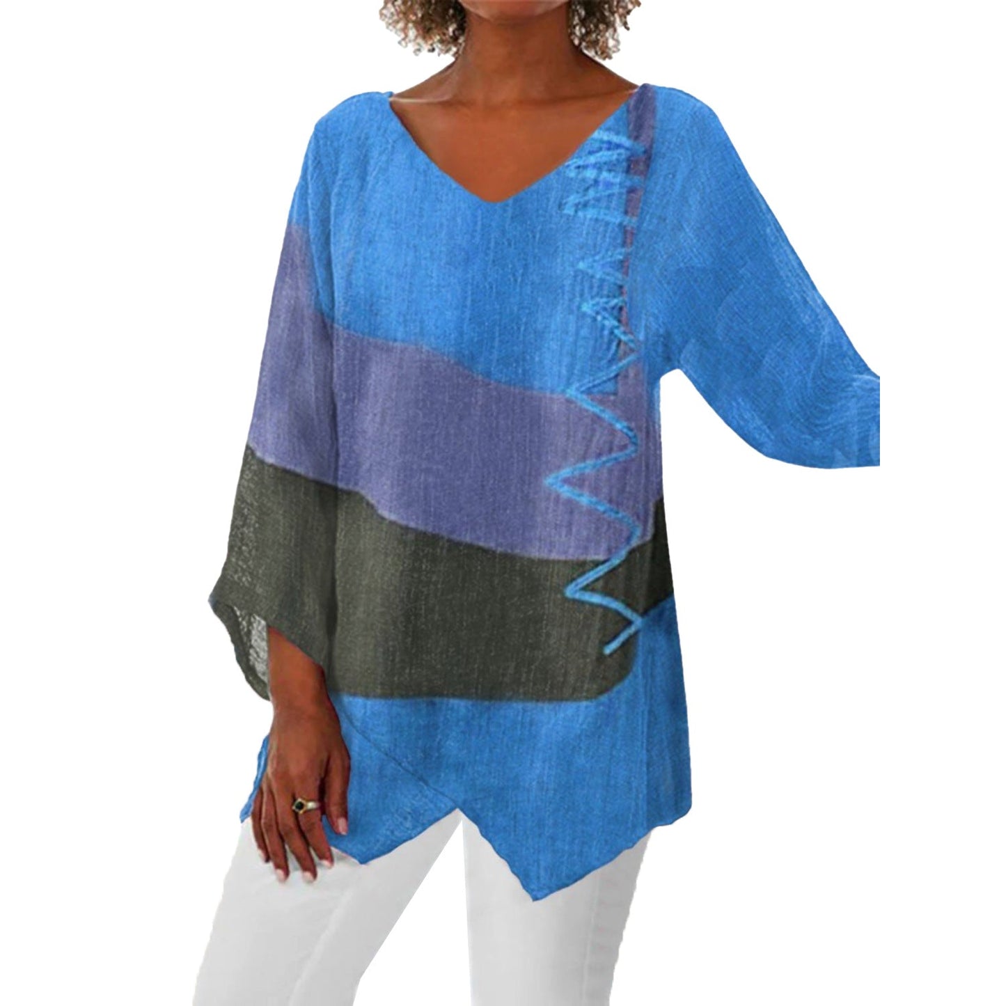 Top Cristina cu decolteu în V și blocuri de culoare - Inspirație retro