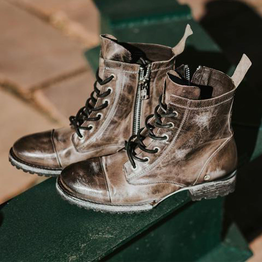 Ghete retro cu șireturi Cristina - Impermeabile și confortabile