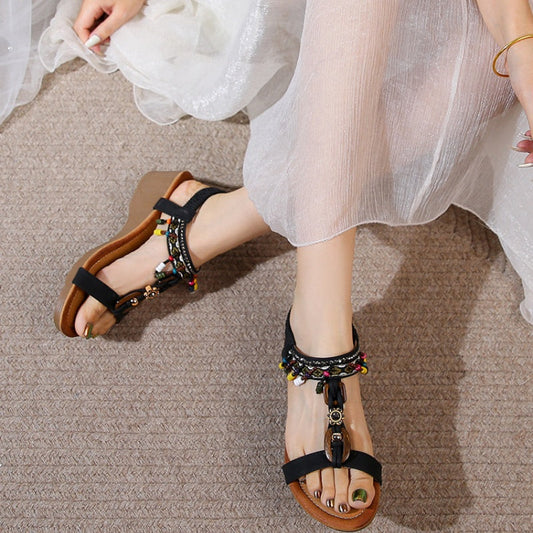 Chic Rhinestone Wedge Sandals by Cristina Gore