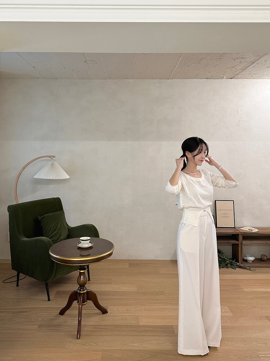 Pantaloni Cristina cu croi larg - Confort în stil coreean