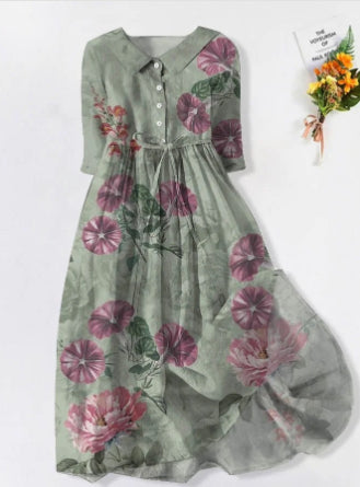 Rochie Cristina cu imprimeu floral - Mâneci clasice