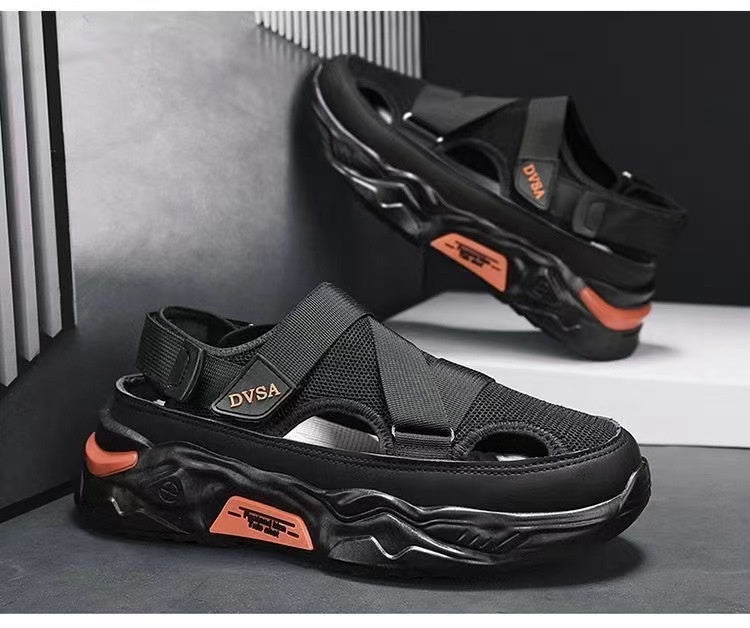 Sandale cu platformă din plasă pentru bărbați Cristina - Antiderapante pentru vară