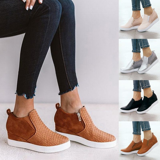 Ghete cu platformă Cristina - Model din piele PU cu talpă joasă