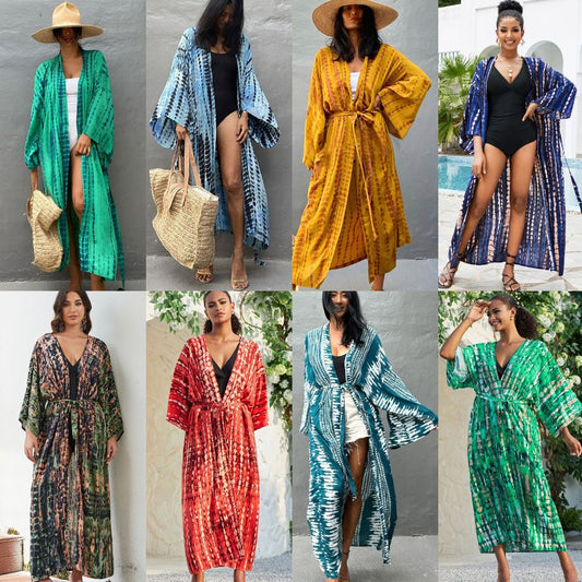 Husă de bikini cu protecție solară Cristina Gore cu imprimeu vibrant