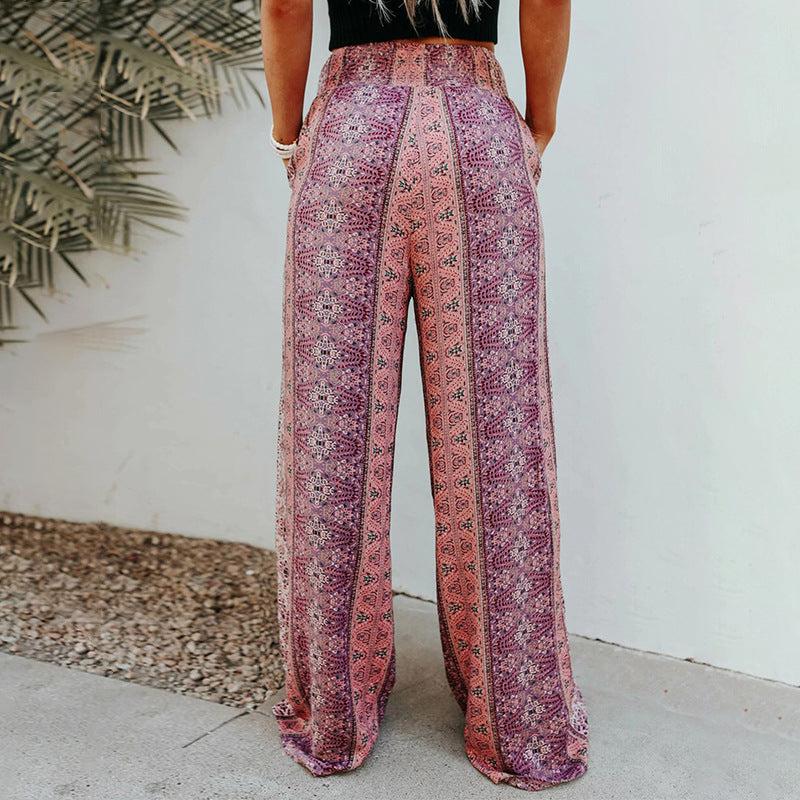 Pantaloni largi cu imprimeu boho de Cristina Gore