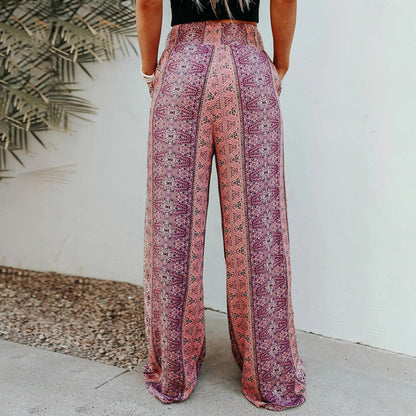 Pantaloni largi cu imprimeu boho de Cristina Gore