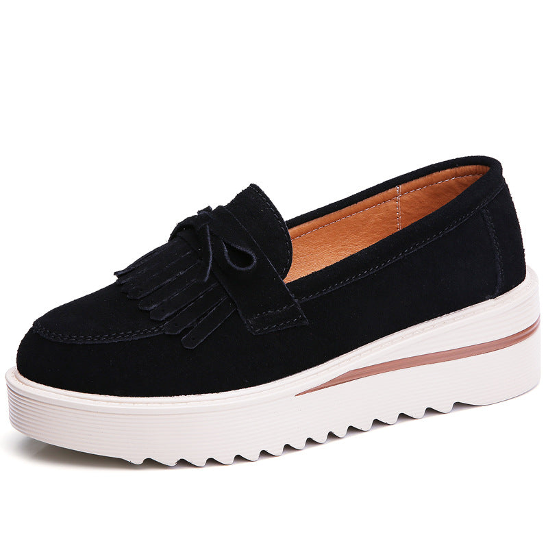 Mocasini Cristina cu talpă groasă și ciucure