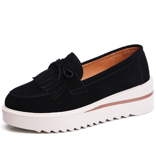 Mocasini Cristina cu talpă groasă și ciucure