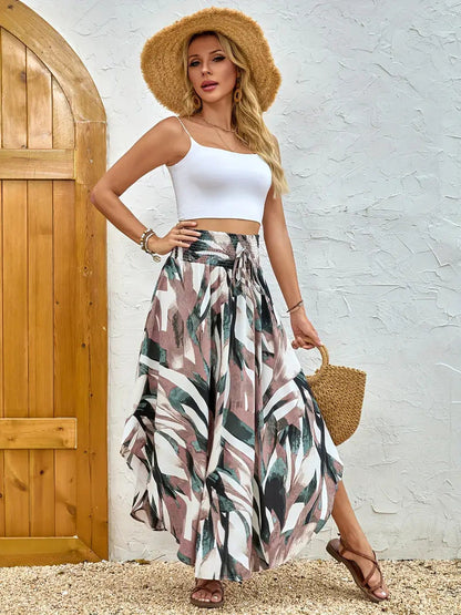 Fustă în linie A cu imprimeu floral boho Cristina Gore