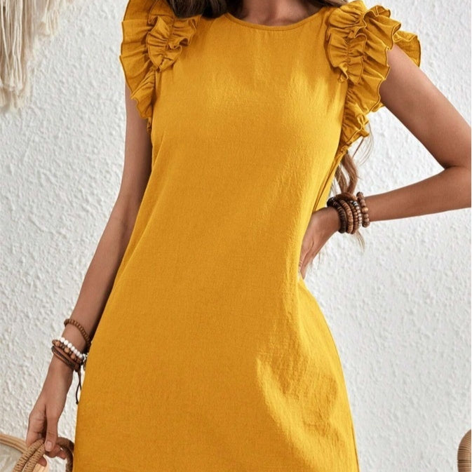 Rochie de vară elegantă cu mâneci volane Cristina Gore