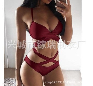 Set bikini elegant cu bretele și blocuri de culoare Cristina Gore