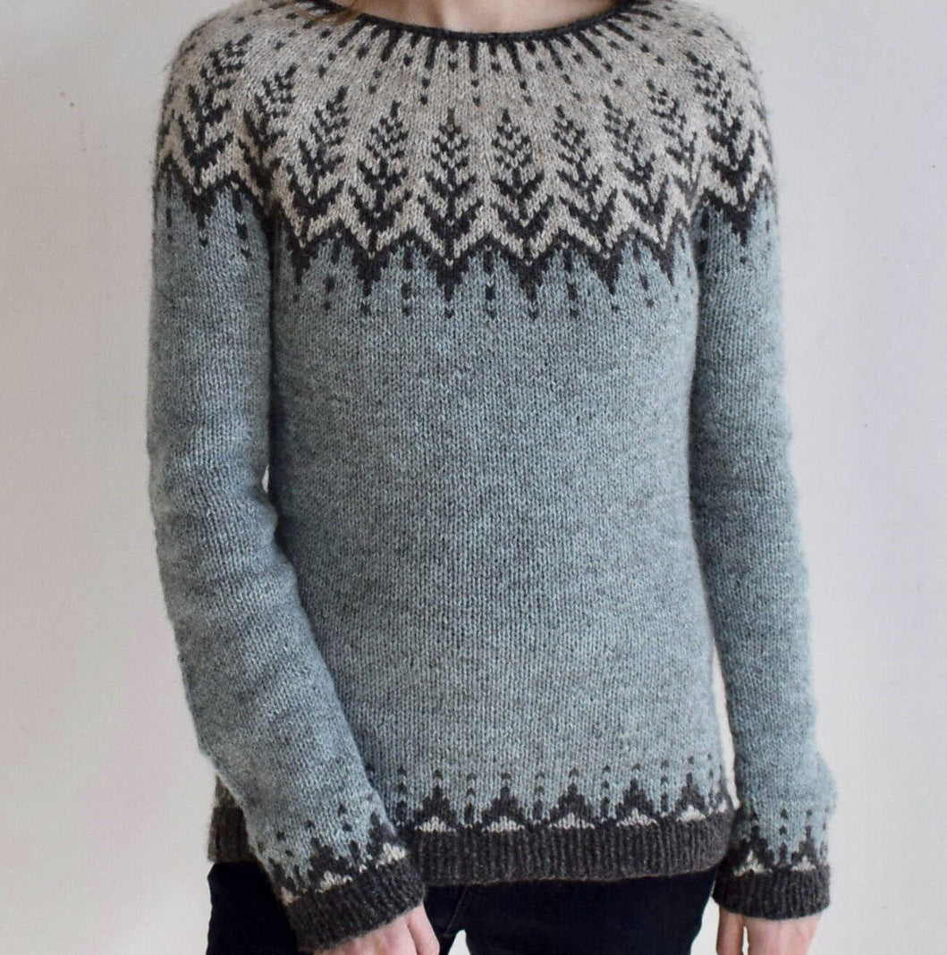 Pulover Cristina - Tricotat cu model geometric