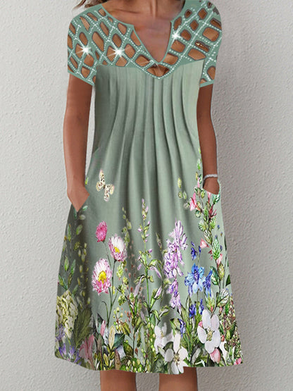 Rochie trapez florală Cristina - inspirație Pinterest