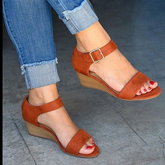 Sandale cu platformă Cristina - Bareta cu cataramă - Mărimi mari