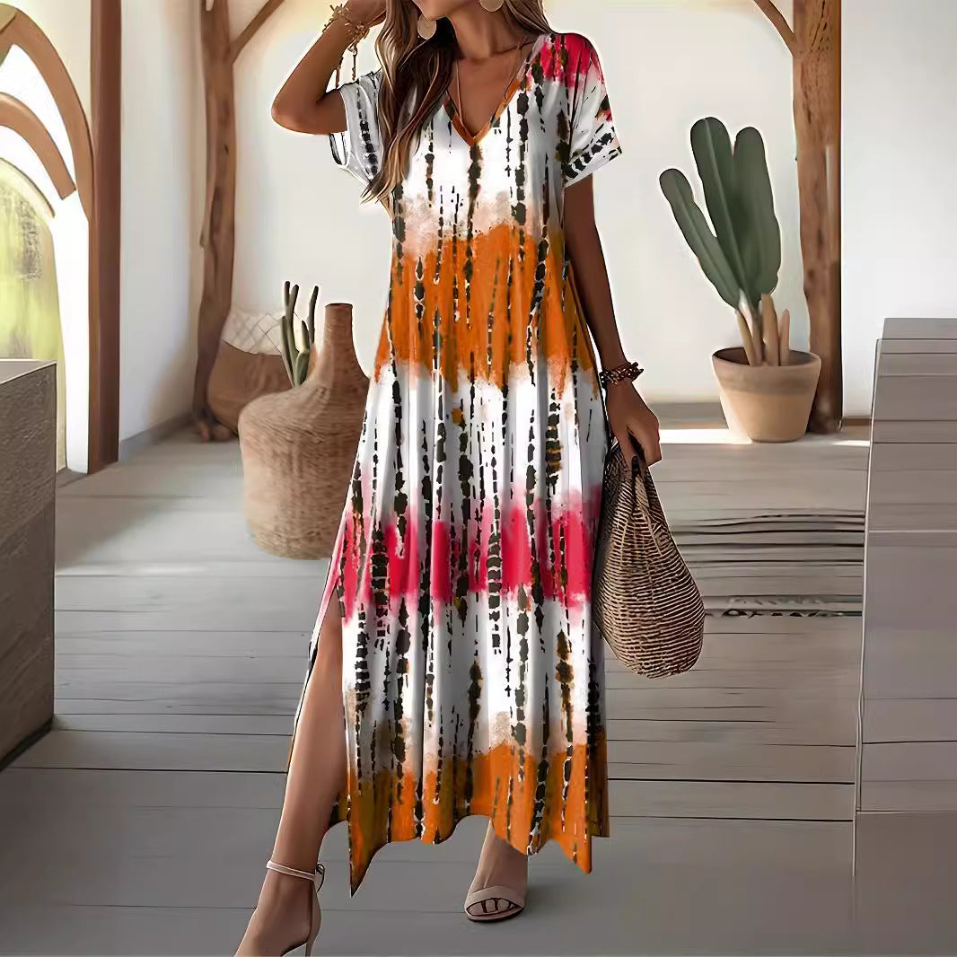 Rochie maxi elegantă vopsită în stil Tie-Dye de Cristina Gore