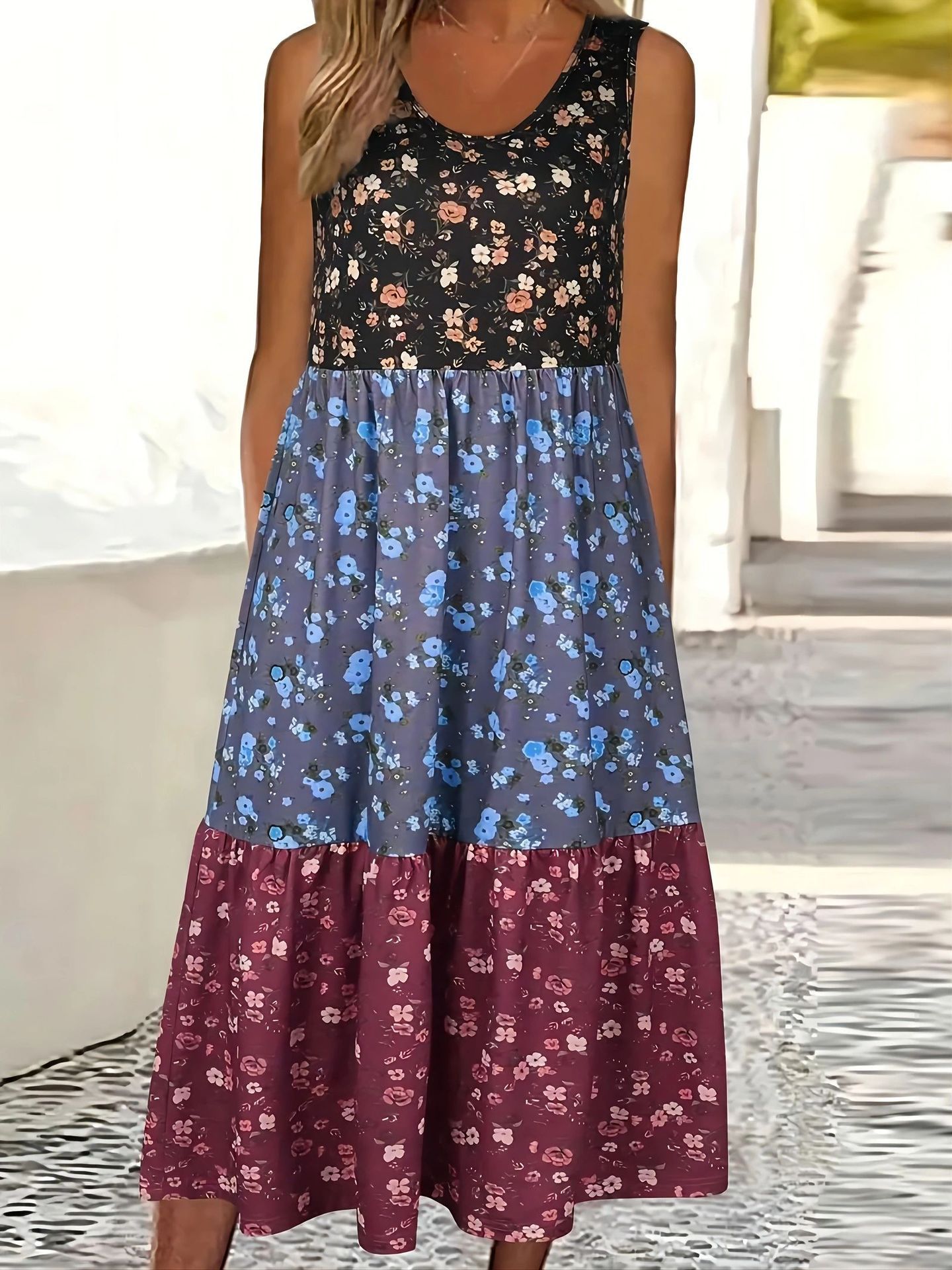 Rochie tip vestă casual cu imprimeu floral Cristina Gore
