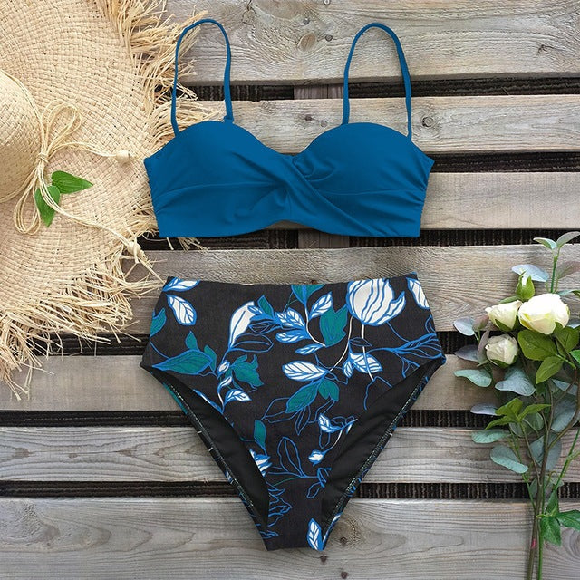 Floral High Waist Bikini by Cristina Gore