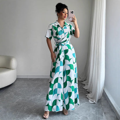 Salopetă verde chic Cristina Gore cu croi larg