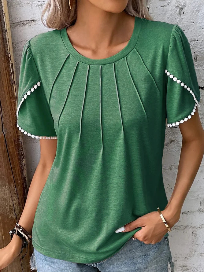 Tricou elegant de vară cu mânecă tip lalea Cristina Gore