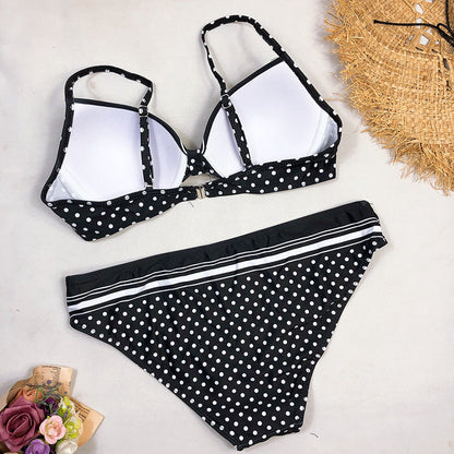 Bikini Cristina cu buline - Stil retro fără spate