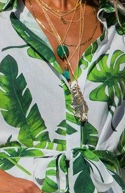 Rochie vintage din șifon Cristina - Fustă tip A cu imprimeu