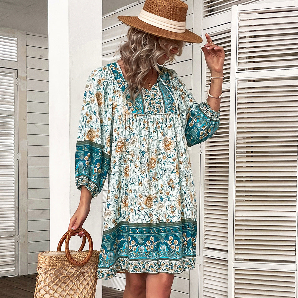 Rochie de vară Cristina Gore cu imprimeu floral boho