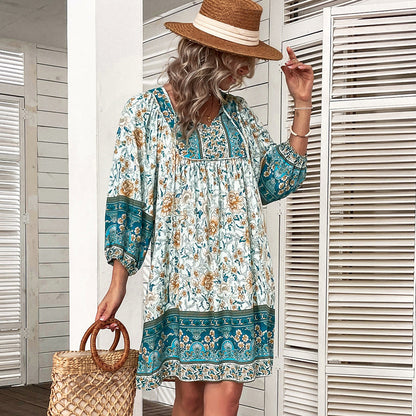 Rochie de vară Cristina Gore cu imprimeu floral boho