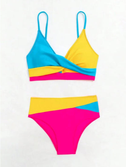 Bikini Cristina color block - Design contrastant și vibrant