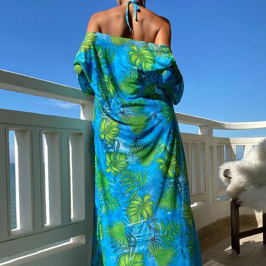 Set bikini cu mânecă lungă și imprimeu floral vibrant Cristina Gore