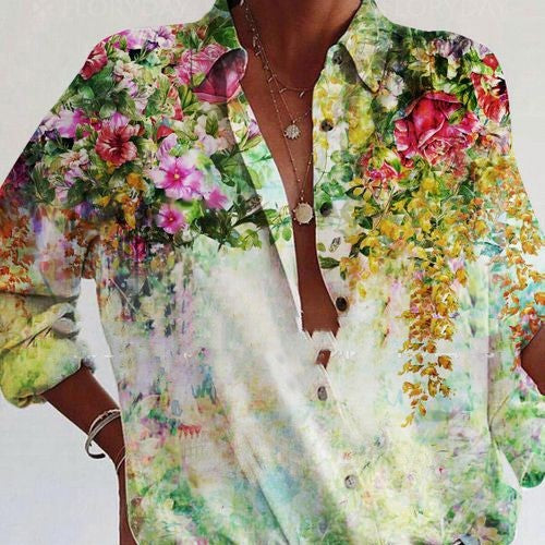 Floral Loose Cardigan Shirt Cristina Gore Women’s Top