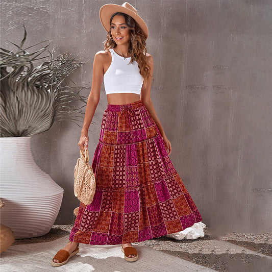 Bohemian Print Cristina Gore Maxi Skirt