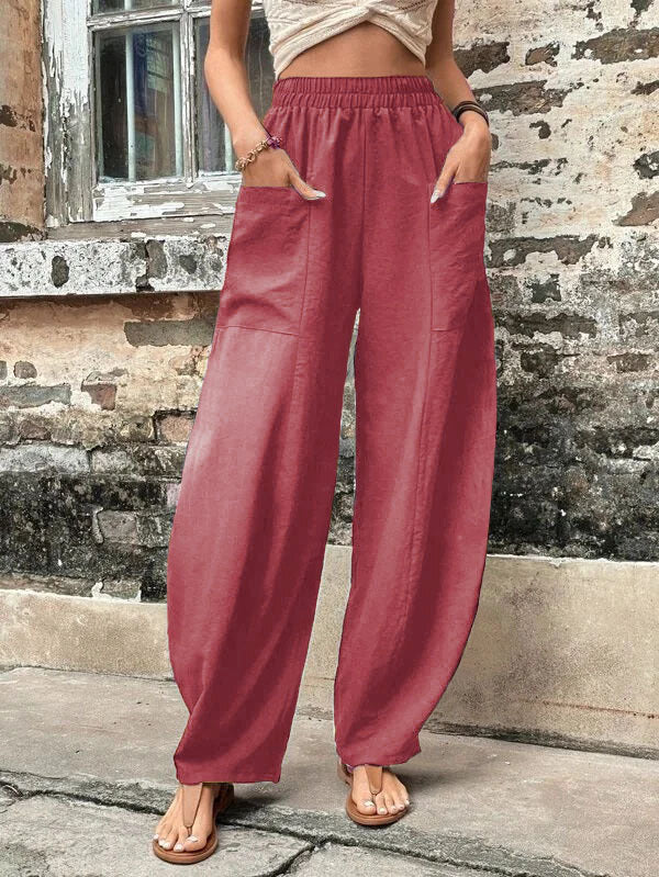 Pantaloni harem relaxați cu buzunare de la Cristina Gore
