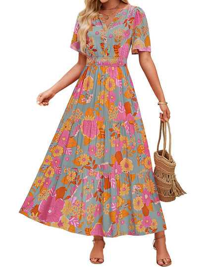 Rochie maxi cu imprimeu floral Cristina Gore Summer Comfort