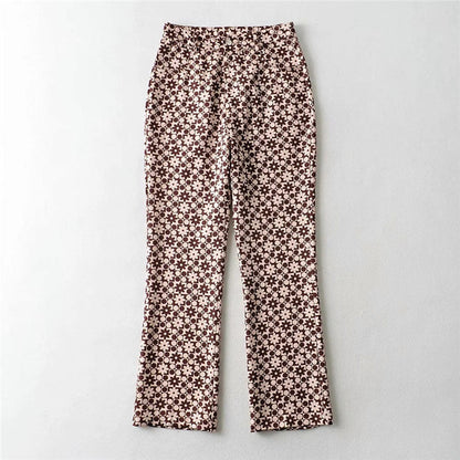 Pantaloni drepți cu talie înaltă Retro Wave Cristina Gore